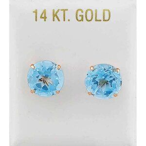 Genuine 10.18 Cts Aquamarine Stud Earrings 14k Rose Gold